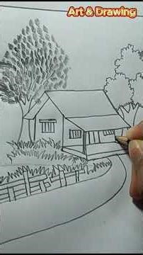 How to Draw Attractive Natural Scenery with Pencil Step by Step (Easy Tutorial) | Wafee Art #youtube