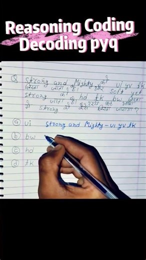 Reasoning Coding Decoding pyq tricks