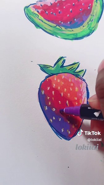 Drawing with Shuttle Art Acrylic Paint Markers | Strawberry Art