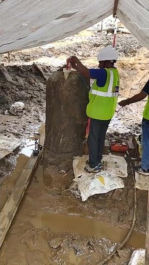 Inclinometer set up for checking the inclination during Lateral test pile