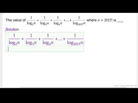 Problem Solving | Logarithms | Indian Statistical Institute (ISI) 2017 Paper