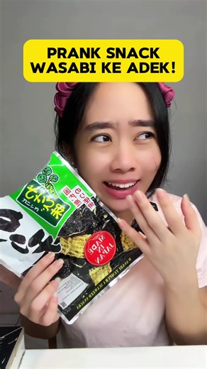 PRANK ADEK SNACK WASABI !!! #makan #enak #fypシ