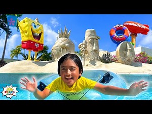 Water Slide for Kids at the SpongeBob Nickelodeon Resort! - Videos For Kids