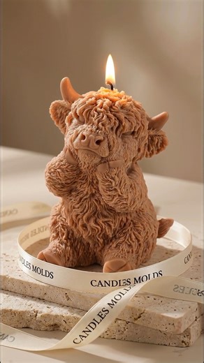 Highland Cow Candle Making 🐮✨ | #shorts