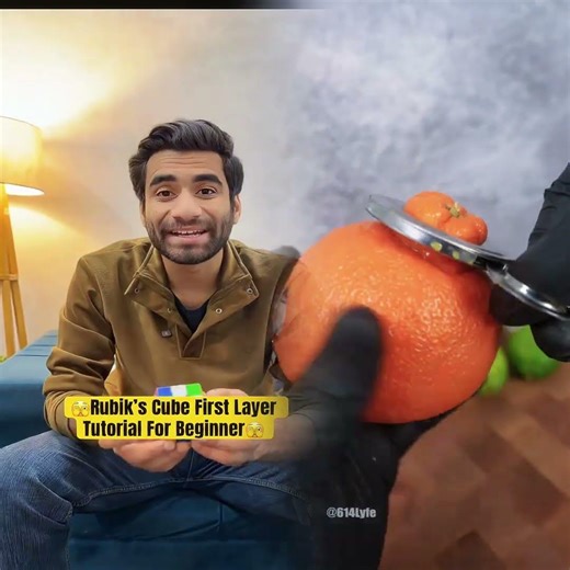 Rubik’s Cube 1st Layer Tutorial ￼For Beginner With Fun🫣🤣 #shorts #trending