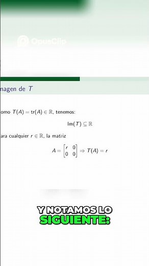Kernel and image of a linear transformation (TRACE of a matrix). #mathematics