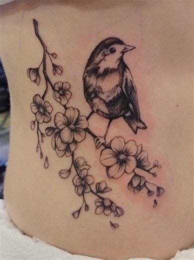 first tattoo right on the ribs, my clients are so tuff. but how cute did this turn out though 🥹💖 #tattoo #tattooartist #tattoodesign #tattooidea #nottingham