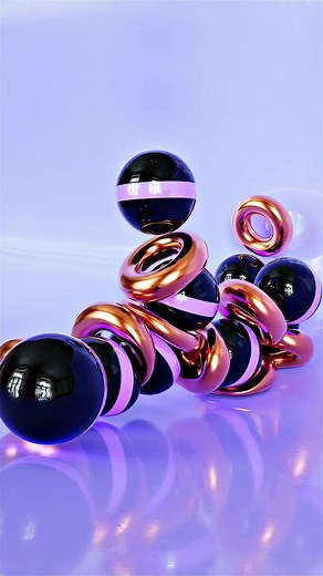 Metallic Spheres Motion Design with 3D Effects