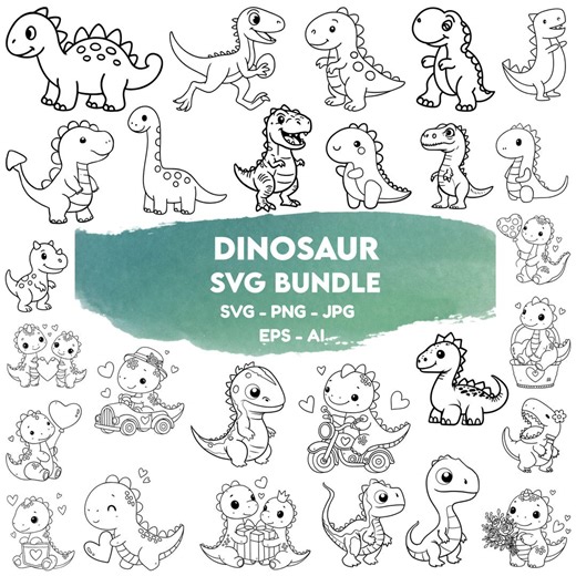 Dinosaur Svg Bundle: Dinos Cut File, Silhouette(digital Download) - Etsy