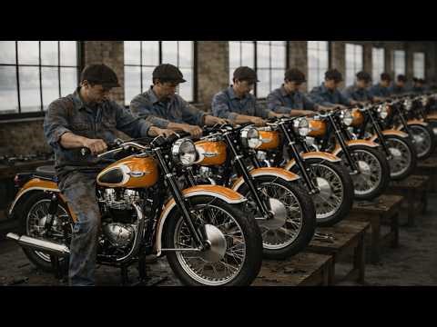 Inside the 1959 Triumph T120 Bonneville Factory : How Britain Built Motorcycle That Rule America
