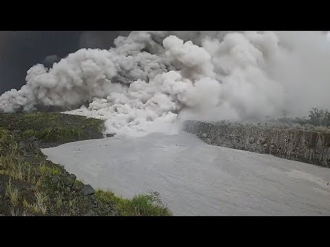Pyroclastic Flow Fills River Bed with Ash - Semeru Volcano Nov 19, 2025