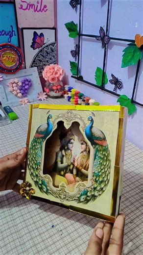 #diy frame 🥰by using cardboard 😍🥰 and #old wedding cards ✨😍