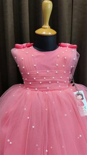 Light Peach Pearl Embroidery Frock 🌸✨ | Baby Girl Birthday Dress 👑 | CM306-1-14