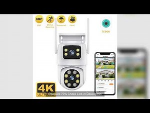 4K 8MP PTZ WIFI Camera Dual Lens Dual Screen IP Camera Outdoor 4MP HD Auto Tracking Security Protect