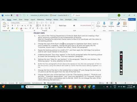 Shelly Cashman Word 365 | Module 1: End of Module Project 1 Ardmore State Bank #shellycashman
