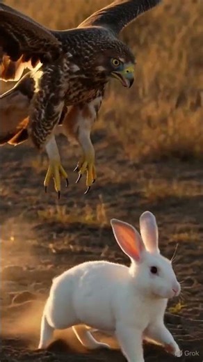 Falcon Chasing Baby Rabbit 🐇 | Real Wildlife Hunt in 8K | Nature Documentary #shorts