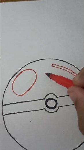 EASY POKEBALL DRAWING #pokemon #pikachu #pokeball