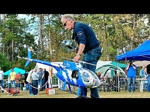 BIG RC HUGHES-500 ELECTRIC SCALE MODEL HELICOPTER FLIGHT DEMONSTRATION