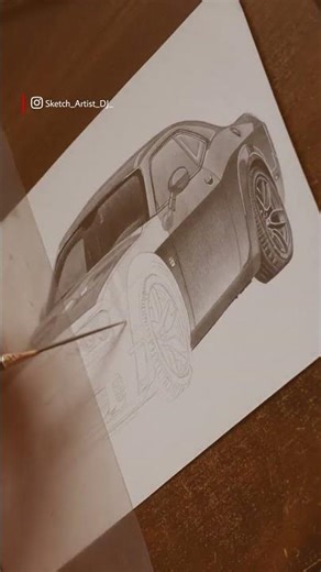 Hyper realistic Dodge Challenger sketch — turning horsepower into graphite and attitude into art