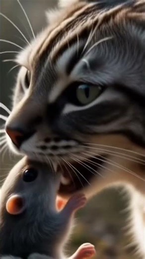 #cartoonanimatedstories Beautiful cat eating a mouse😱