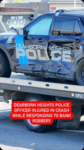 1.1K reactions · 11 shares | A Dearborn Heights police officer was injured in a crash at Telegraph and Warren earlier today while responding to a reported bank robbery. The officer suffered non-life-threatening injuries and was taken to a local hospital for treatment. The driver of the other vehicle involved also sustained minor injuries. The incident remains under investigation. | TCD Dearborn News | Facebook