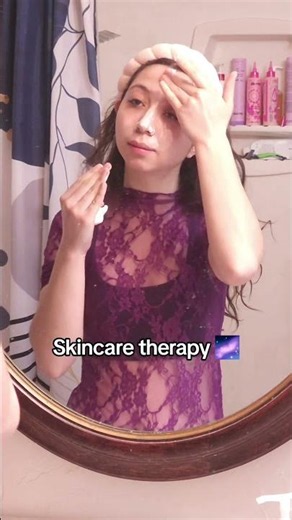 Nighttime skincare routine in deep purple 💜✨ #Shorts #selfcare