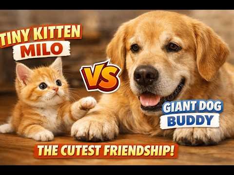Tiny Kitten Milo vs Giant Dog Buddy | The Cutest Friendship Ever