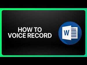 How To Voice Record In Microsoft Word Tutorial