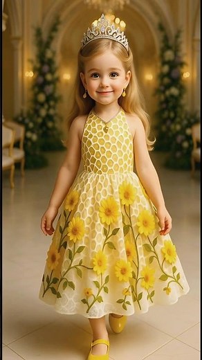 This Sunshine Princess Look Is Melting USA Hearts 💛👑Confident Mini-Model Kids Runway #shorts