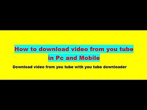 How to download a youtube video to my computer