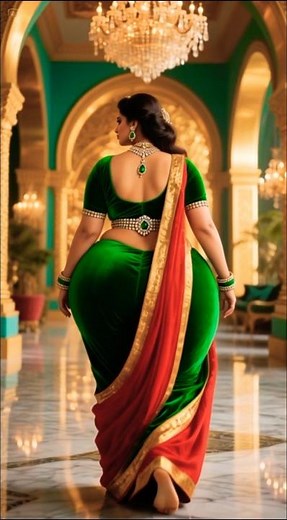 Regal Emerald Velvet Saree Look: Backless Blouse & Stunning Jewelry! #VelvetSaree #BacklessBlouse #I