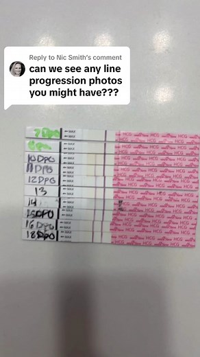 Pregnancy Test Progression Lines at 7-18 DPO
