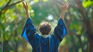 Congratulation of student in graduation day,Education Success Concept.generative ai