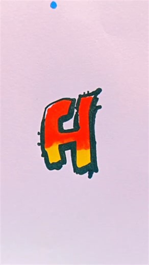 Graffiti drawing letter H #simple #art #draw
