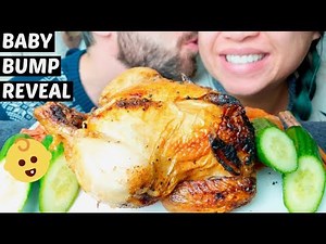 ASMR Baby BUMP REVEAL Whole Rotisserie Chicken 🍗먹방 *No Talking* suellASMR
