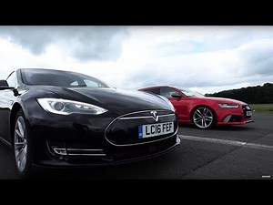 Drag Race! Tesla Model S Vs Audi RS6 | Top Gear