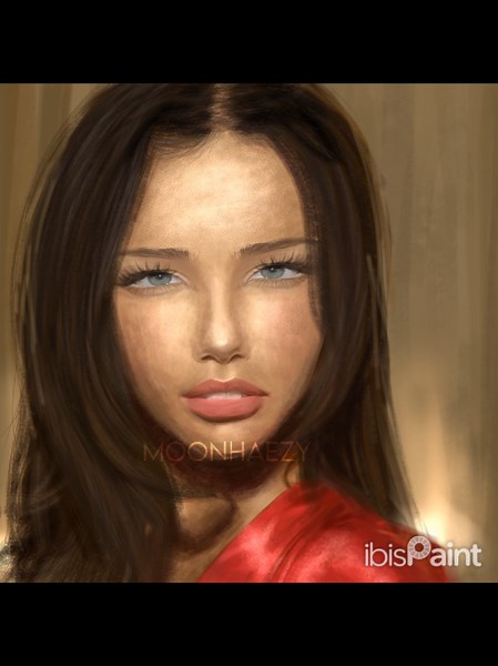 Speedpaint of a Young Artist Drawing a Portrait of Supermodel Adriana Lima
