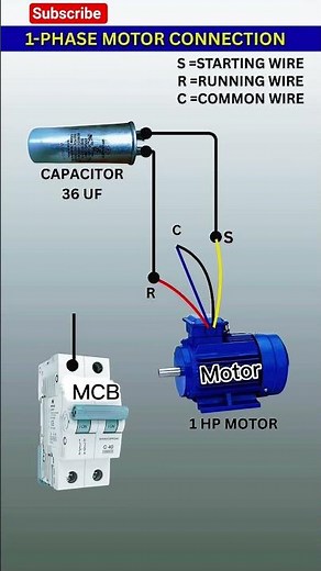 Single Phase Motor Wiring Connection #electrical #electrician