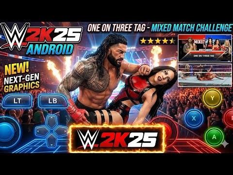 Official WWE 2K25 For Android [ Cloud Mod ] Gameplay | Roman OTC vs Liv, Stephanie & Chelsea Green