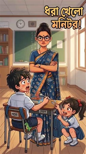 ধরা খেলো পালোয়ান মনিটর! 😂 | Funny School Story | 2D Bengali Animation