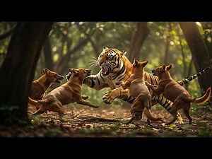 Dholes Attack a Tiger: Teamwork vs Strength in the Wild!
