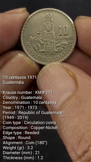 10 centavos 1971 #guatemala #coin #1971 #coin