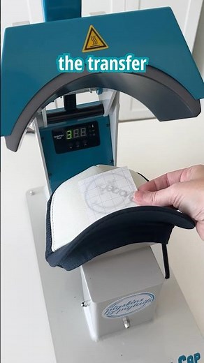 DIY screen print transfers pressed on a hat. Learn more in my full video #screenprinttranfers