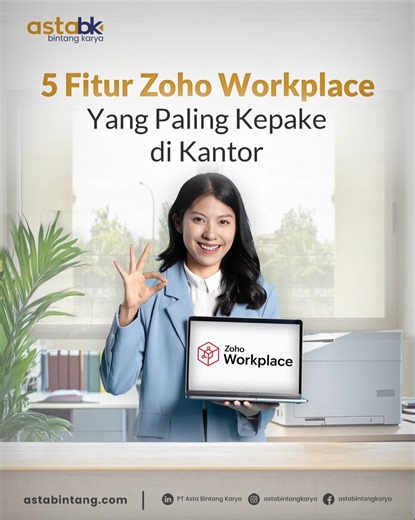 Virtual Office & Pendirian Badan Usaha & Zoho on Instagram: "Kerja tim masih pakai banyak aplikasi? 🤯 Email, chat, meeting, sampai file kerja kepisah semua? Dengan Zoho Workplace, semuanya jadi satu ekosistem: ✅ Email bisnis profesional ✅ Chat internal tim ✅ Meeting online ✅ File sharing rapi ✅ Dokumen bisa dikerjakan bareng Kerja lebih rapi, kolaborasi lebih cepat, dan tim makin produktif. 💬 DM kami untuk info & demo Zoho Workplace. #ZohoWorkplace #ZohoIndonesia #SoftwareBisnis #DigitalWorksp