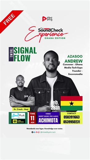 Industry doesn’t grow by accident, it grows by structure. Meet Azasoo Andrew, Convener of the Ghana Media Tech Expo and Founder of Encore Media. He sits at the intersection of media, technology, and ecosystem building creating platforms that move conversations forward and connect professionals across disciplines. At The SoundCheck Experience, he won’t just speak about media tech, he’ll address where the industry is heading and how audio professionals must position themselves within it. If you’re