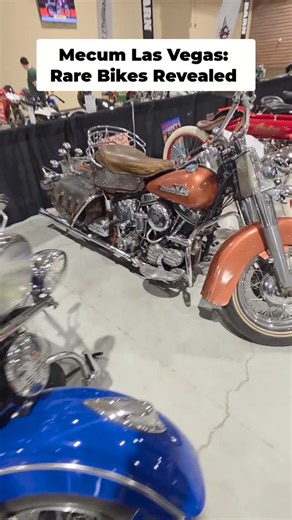 L.A. Nik (That Motorcycle Guy) on Instagram: "Zoe & Nick at Mecum Motorcycle Auction in Vegas! Ariel Twins, Square Fours, Indian 4s, Excelsior 4s, Harley VLS & Model Js! #MecumAuction #Motorcycles #ClassicBikes #Vegas #Ariel #IndianMotorcycle #HarleyDavidson"