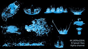 2d Water Splash Pack 4 K