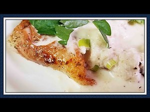 Pan Seared Blue Fish with Creamy Crab Sauce