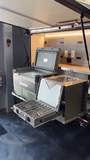 Outback RV on Instagram: "👀 Check out this quick kitchen setup on the Boreas XT off-road trailer! It features a Cook Partner stove, Truma 12v fridge, and a sink connected to a 30 gal. water tank! #offroadtrailer #offroadcamper #overlandtrailer #rv #overlandcamper #rvlife #rvtravel #teardropcamper #adventuretrailer #adventurecamper #rvcamping"