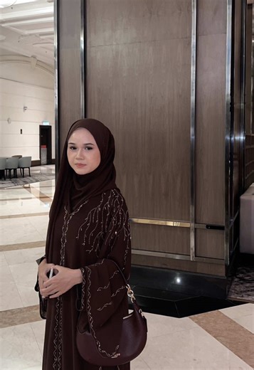 Stylish Abaya Dress for Muslim Women in Dark Brown